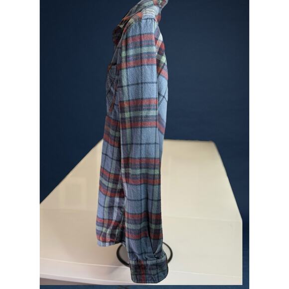 Volcom Men’s Modern Fit Flannel Button-Up Shirt – Blue/Red Plaid – Size M Skater - Picture 6 of 12